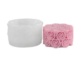 Molde silicona cilindro cubierto de rosas 
